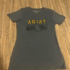Ariat Gray Short Sleeve Tee with Yellow Graphic